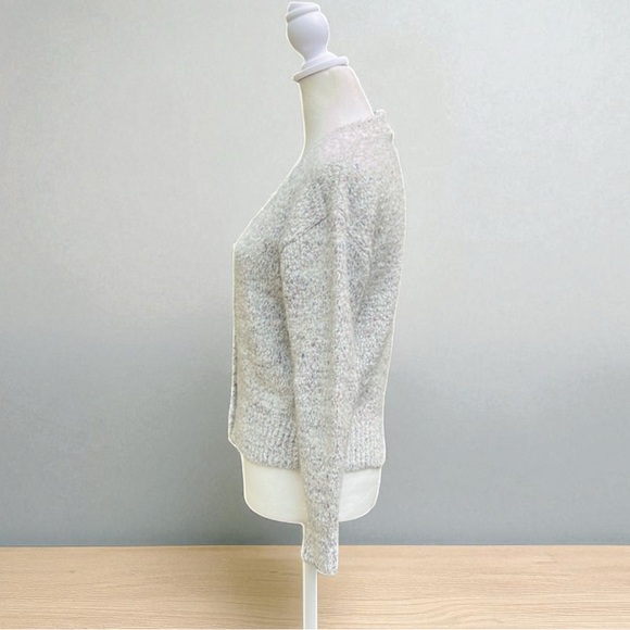 Urban Outfitters V-Neck Cropped Speckled Cardigan Sweater in Grey Sz XS - Picture 9 of 14